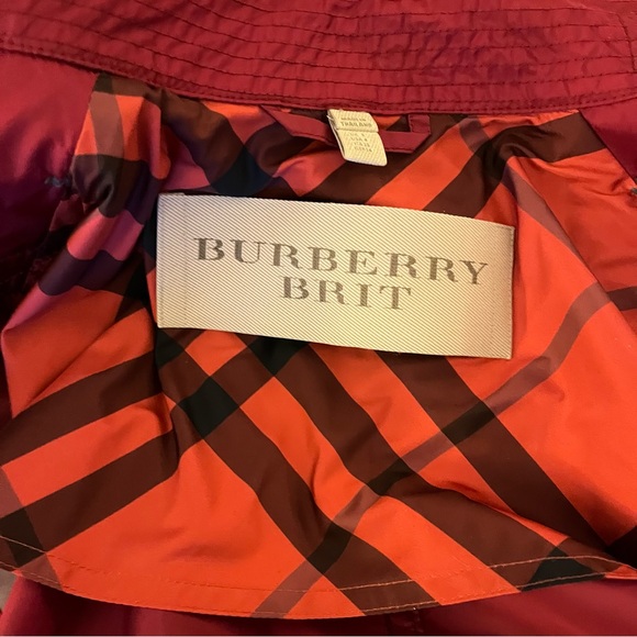 Burberry Brit cranberry red trenchcoat 4 - Picture 12 of 16